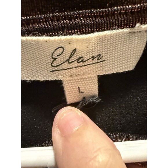 Elan Knotted Mini Tee Shirt  / T-Shirt Dress Metallic Crew Neck Short Sleeve  L - Picture 4 of 7